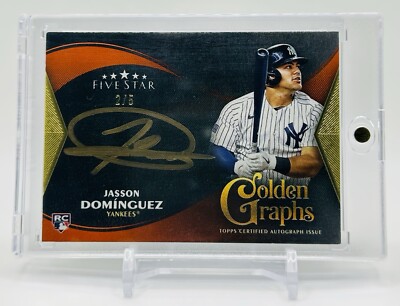 Jasson Dominguez 2024 Topps Five Star Golden Graphs Auto Red: Pack Odds 1:1,329