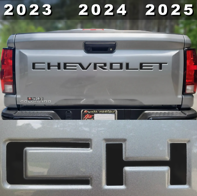 #ad For 2023 2025 Chevrolet Colorado Matte Black Raised Plastic Tailgate Letters $18.90