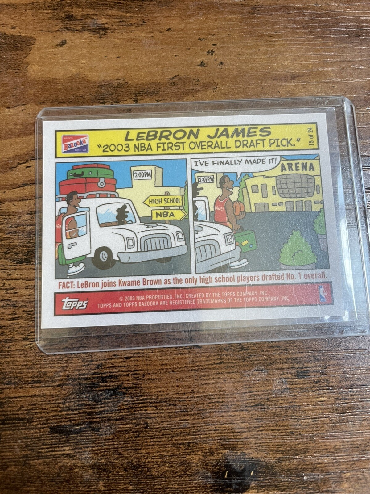 2003-04 Bazooka Comic Strip LeBron James #15 Rookie RC