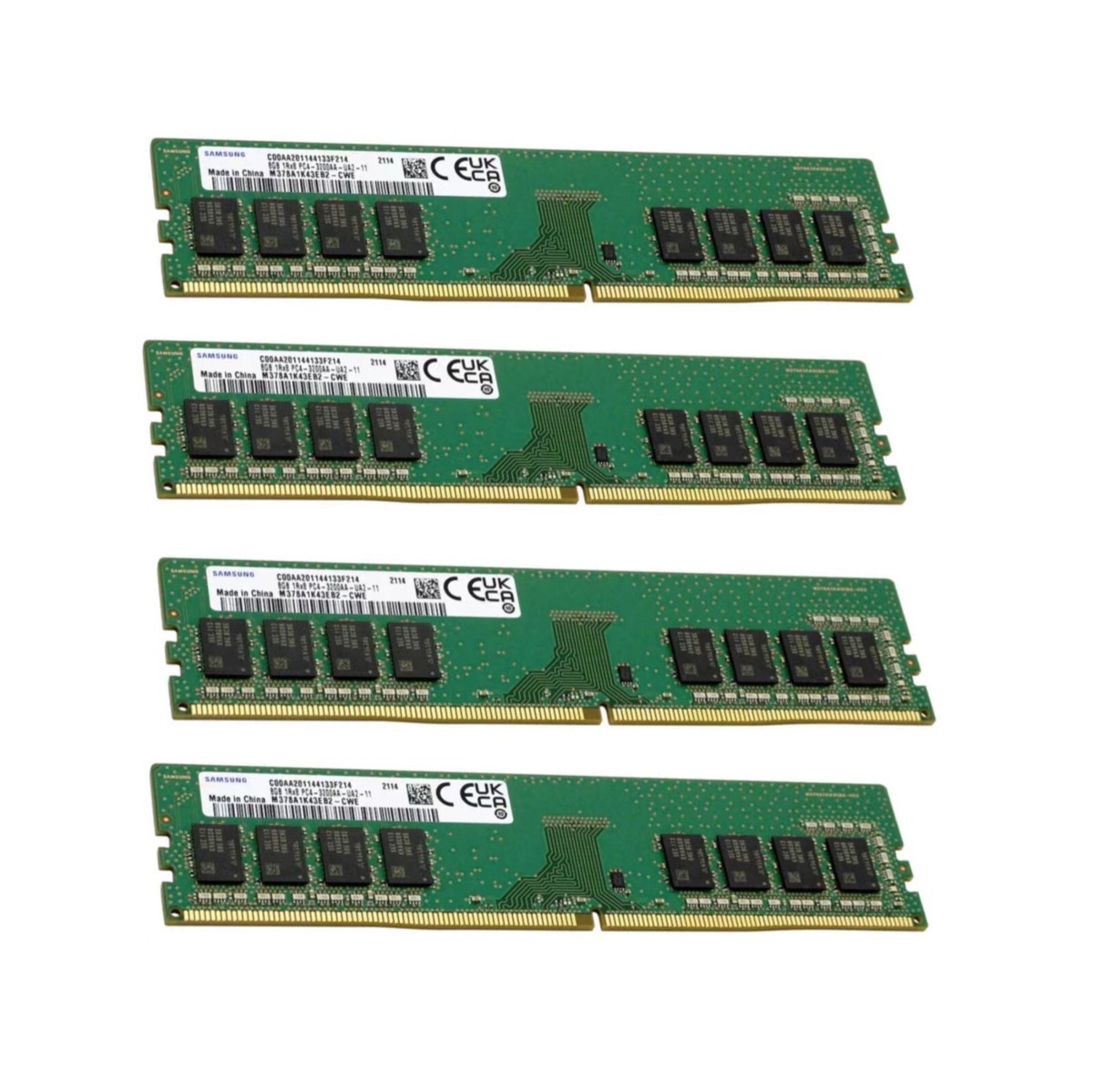 32GB (4X8GB) Samsung 1Rx8 DDR4 3200MHz PC4-25600 Non-ECC DIMM