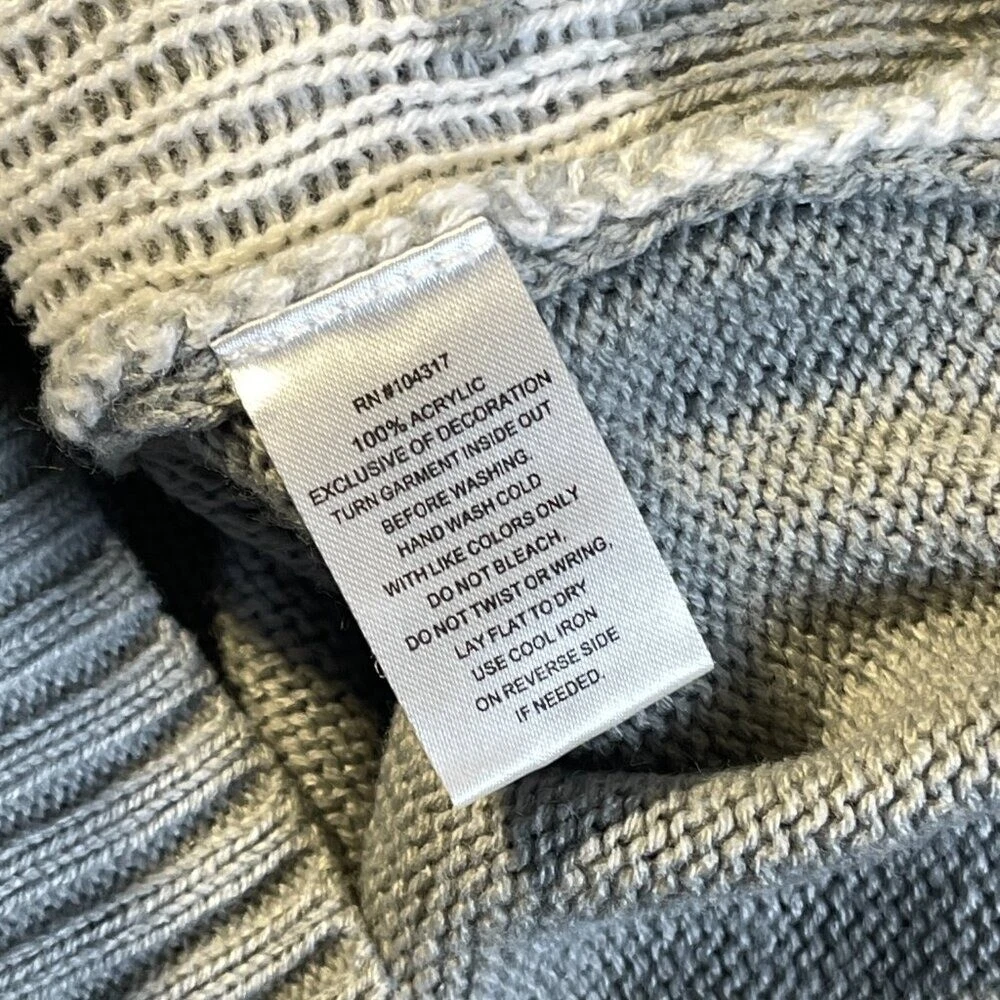 Derek Heart Womens Christmas Ugly Sweater Pullover Snowflakes L Gray Ribbed