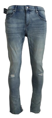 CHEAP MONDAY Jeans Light Blue Cotton Stretch Denim Men Trouser