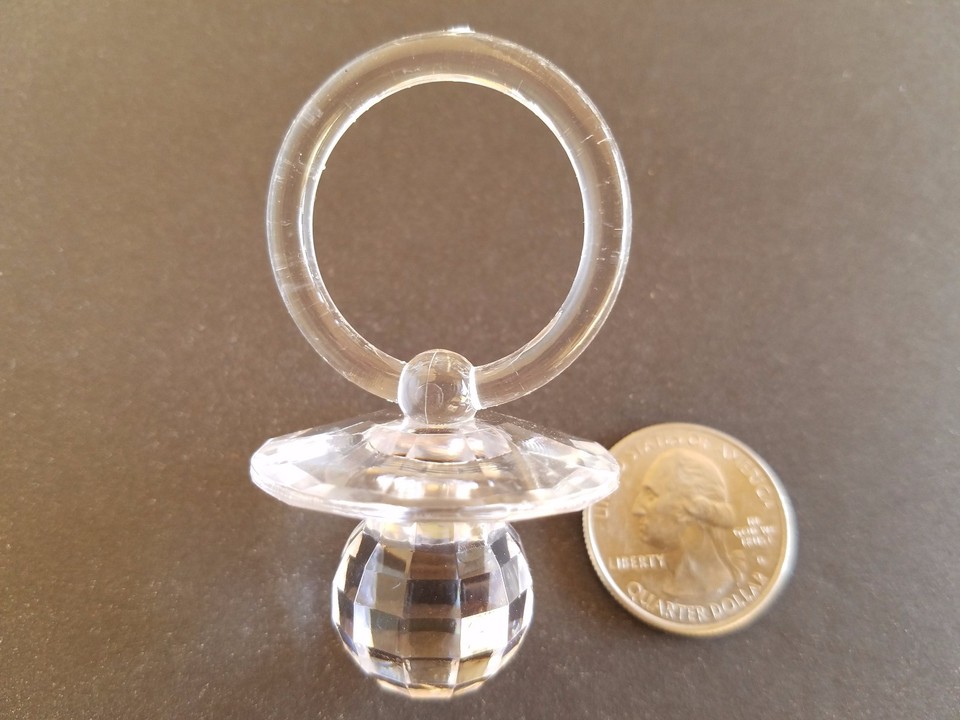 24 pcs Clear Large Fancy Pacifiers Baby Shower Game Favors Prizes ...
