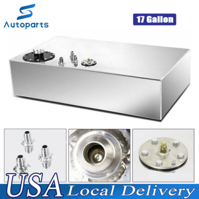 #ad 17 Gallon 64L Aluminum Street Rod Race Fuel Cell Gas Tank w Cap amp; Level Sender $115.79