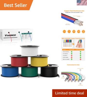 600FT 14 Gauge Electrical Wire in 6 Colors -- Durable Low Voltage Kit