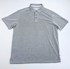 Tommy Bahama Size Medium Men's Gray Embroidered Neck Logo Short Sleeve Polo