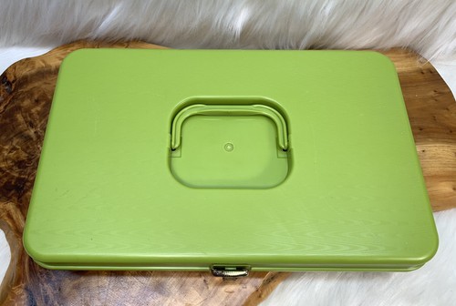 Custodia filo da cucire vintage Wilson Mfg USA anni 70 verde avocado bobine portatili 👀 - Foto 1 di 12