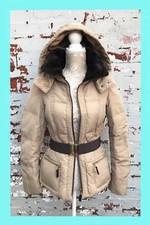 Zara Coat Puffa Style Jacket Anorak + Belt Padded (s) School Coat Uniform 322a