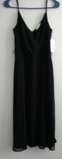 Row A Woman’s Black Adjustable Strap Lined Evening Dress Size Small. New 