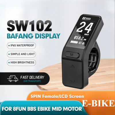 SW102 Mini Lcd-scherm Snelheid Batterij Indicator for Elektrische Fiets Bafang 8FUN Mid Hub Motor 36V 48V 52V 60V 750W E-Bike