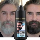 Mokeru 200ml Beard Hair Dye Shampoo Instant Men Beard Mustache Color Dye Shampoo