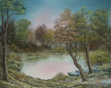 ORIGINAL OIL PAINTING on Stretched Canvas - When Day is Done by SP Soni