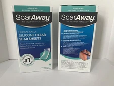 2 ScarAway Silicone Scar Sheets 2 x 6 =12 Reusable 1.5"x3" Sheets