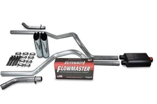 Chevy GMC 1500 96-99 2.5" Dual Exhaust Kits Flowmaster Super 40 Slash Tip Corner