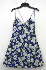 Alice+Olivia Women V-Neck Crisscross Strappy Back Zip Floral Tayla Mini Dress 0