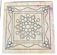 Outlines Rubber Stamp Co Snowflake Abstract Frame Mounted Wood Christmas B751