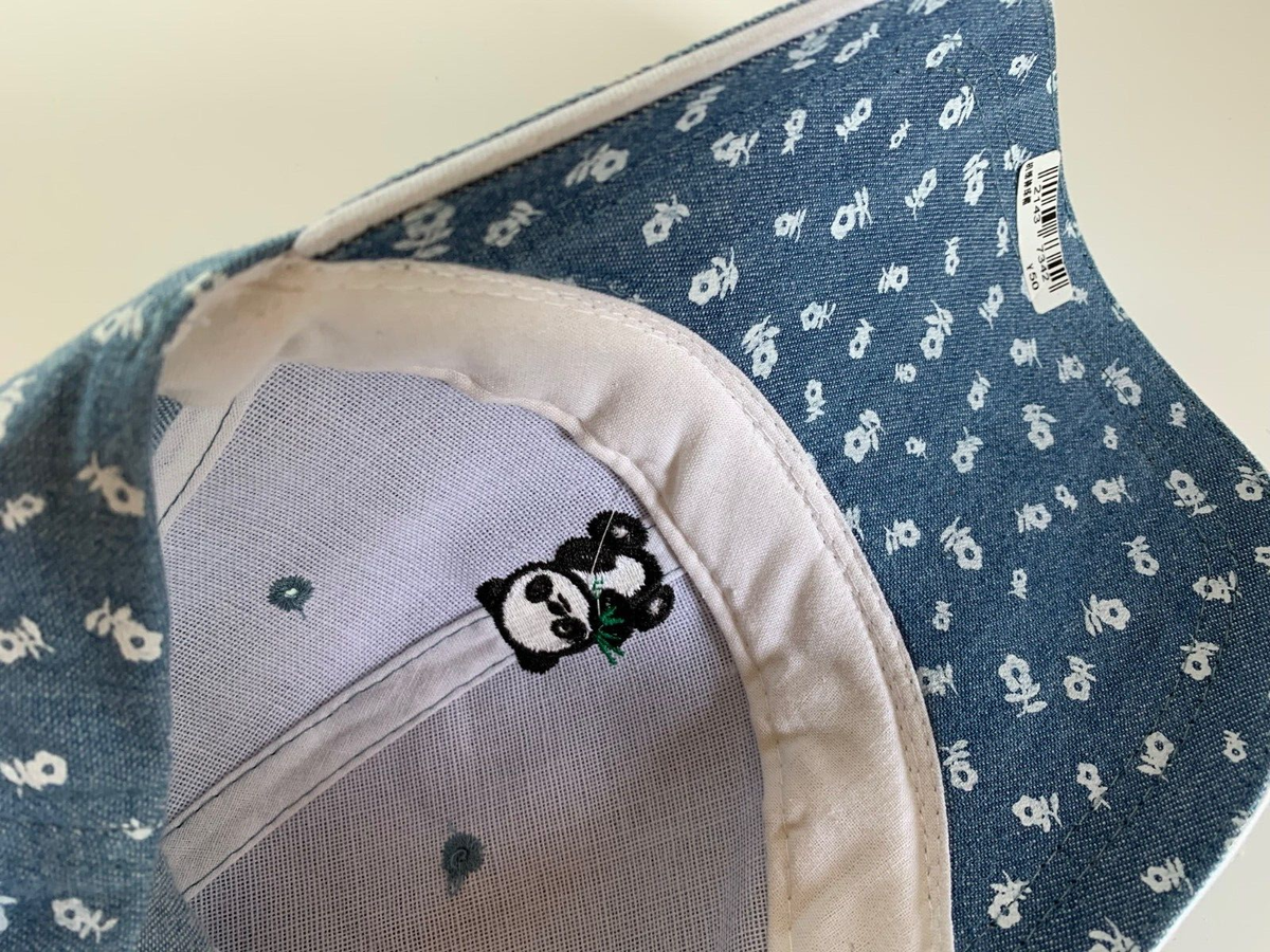 New Blue Floral Print Baseball Hat Strapback Cap Shanghai Panda