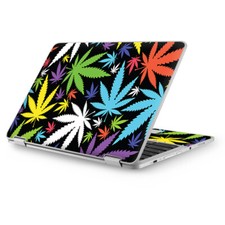 Skins for Asus Chromebook 12.5 vinyl wrap - Colorful Weed Leaves Leaf
