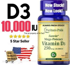 VITAMIN D3 ⭐ 10000 IU ⭐ USA DEALER ⭐ FAST SHIPPING ⭐ TRUSTED BRAND !