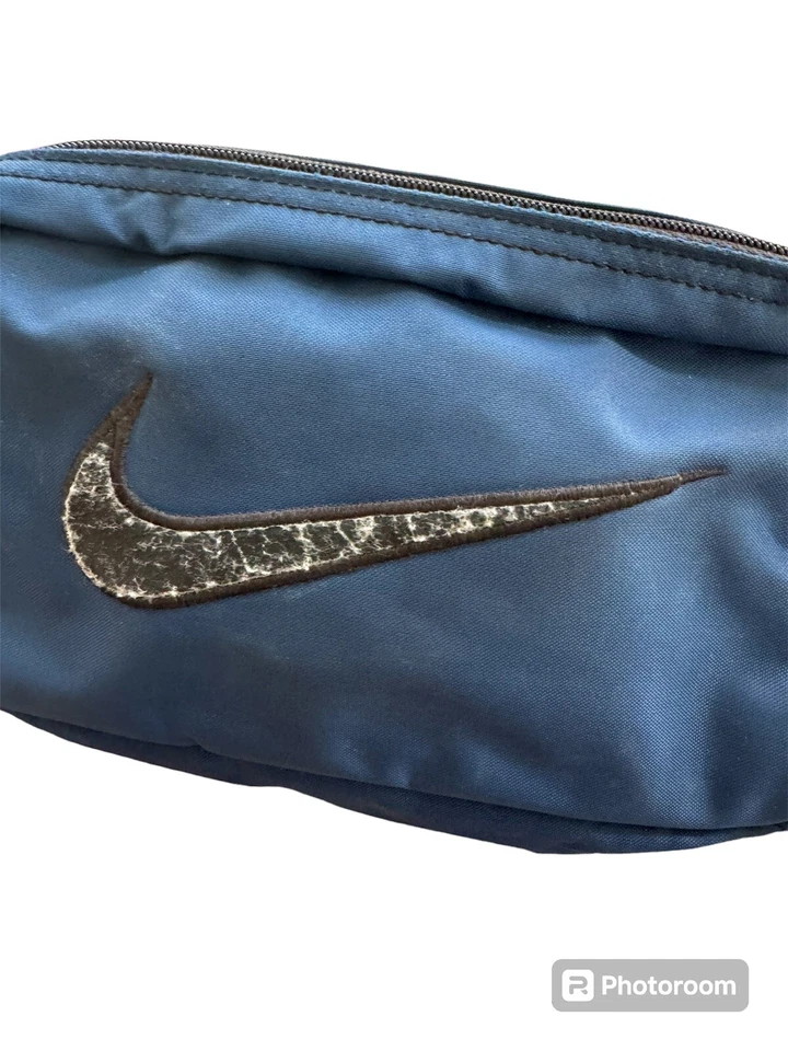 Nike Fanny Pack Vintage Original Tough Blue Retro Cool Rare Suede Swoosh HQ  Foto 2 de 3