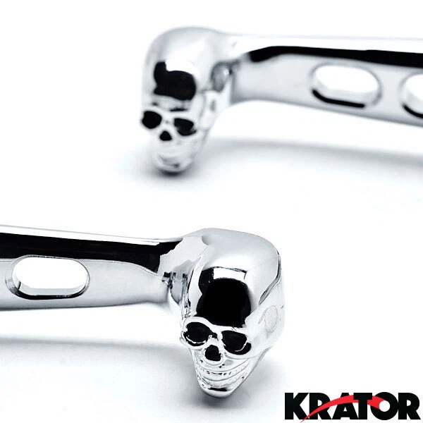 Palanca de freno de mano esqueleto calavera cromada embrague para Harley Davidson Softail Foto 3 de 4