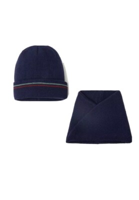 GRÖSSE LARGE STRICKMÜTZE & SCHAL SET NavyKINDER WINTERWÄRMER JUNGEN ACCESSOIRES ZARA
