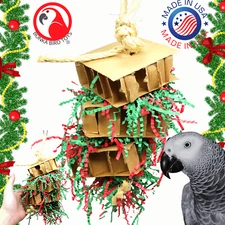 3832 Christmas Square Gift Box Medium Bird Toy Cage Parrot Chew Foraging Amazon