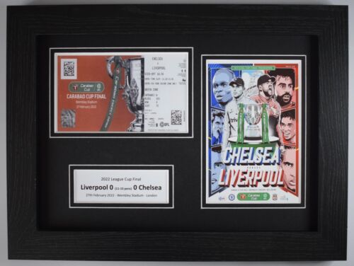 2022 League Cup Final A4 Photo Match Ticket Display Football Programme Liverpool - 第 1/10 張圖片