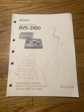 SONY .VIDEO SWITCHER BVS-3100 MAINTENANCE MANUAL Only Install And Spare Parts 