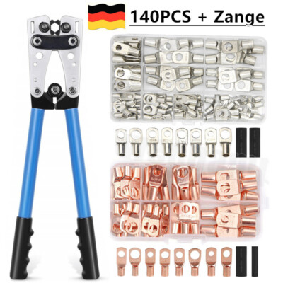 Rohrkabelschuhe Set – SC50-10, Verzinntes Kupfer, 10 Stück, Für 35/50/70 Mm², Batterie- & Schweißkabel