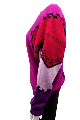 1990s GIANNI VERSACE color block wool sweater size 50 IV - Picture 3 of 8