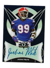 2019 Leaf Valiant Aut RC Navy Refractor Jachai Polite New York Jets #13/25