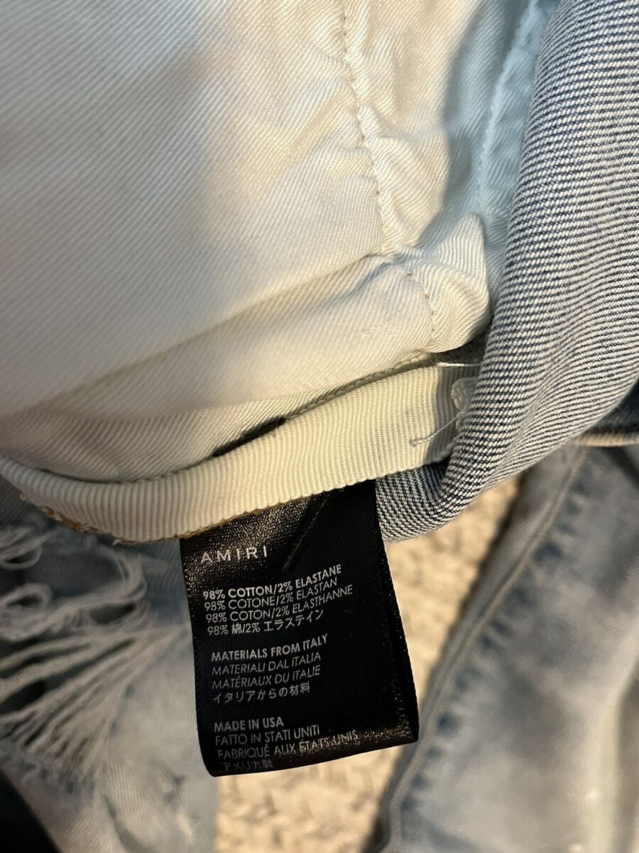 AMIRI MX1 Biker Patch Jeans Clay Indigo distressed size 33 AMIRI MX1 Biker Patch Jeans Clay Indigo distressed size 33