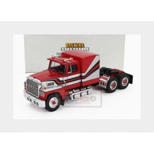 1:87 BREKINA PLAST Ford Usa 9000 Tractor Truck 3-Assi 1986 Red Silver BRE85875 - Immagine 2 di 2
