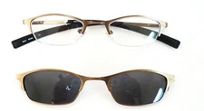 CAT Eye Girls Frame SMART CLIP TECHNOLOGY 46-19-135 GOLD w Shades $179 Retail!! 