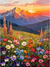 Landscape Paint by Numbers Kit for Adults-Mountain Adult Paint by Number Kits on