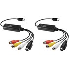 2X  AV zu USB C Konverter Video Capture Card Adapter 1 Kanal AV NTSC PAL Vi9503