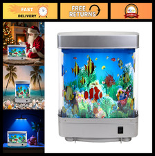 Relaxing LED Fake Fish Aquarium with Moving Marine Life  Stress Relief D cor, A