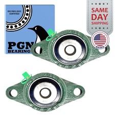  2 UCFL201-8 Solid Base Pillow Block Flange Mounted Bearing 1/2" Bore 2 Bolt