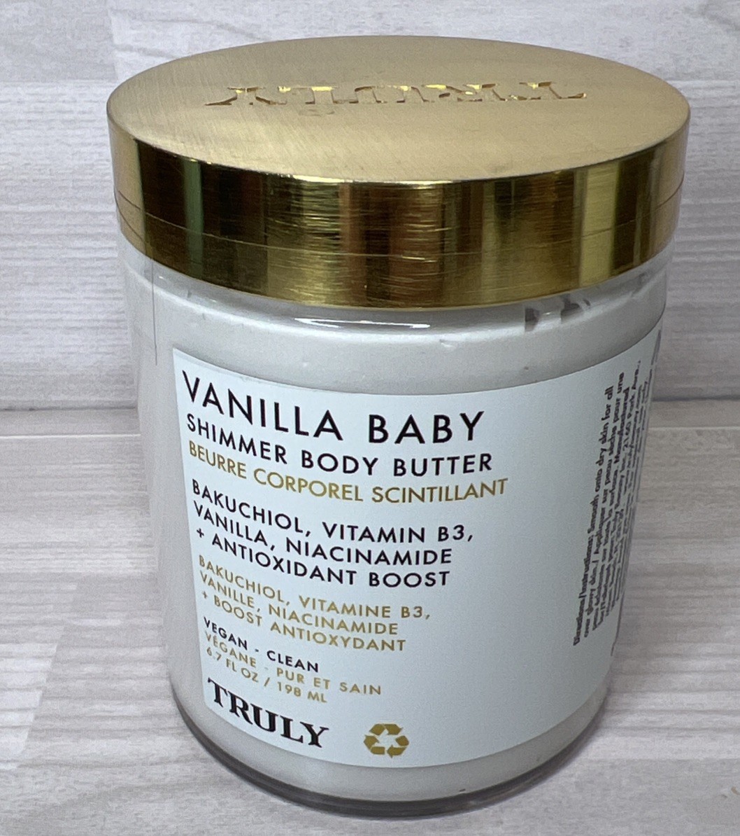 Truly Vanilla Baby Luxury Shimmer Body Butter, Moisturizer, Sealed New (6.7 oz)