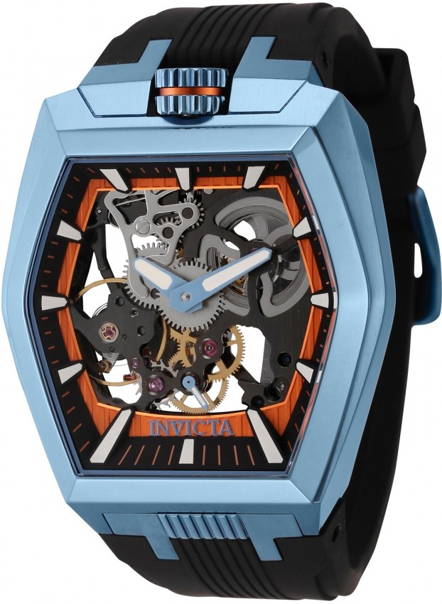 Invicta Akula Hand Wind Black Dial Mens Watch 44021 Stainless Steel