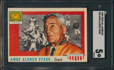 1955 TOPPS ALL AMERICAN FOOTBALL #38 AMOS ALONZO STAGG RC SGC 5 EX HOF ROOKIE