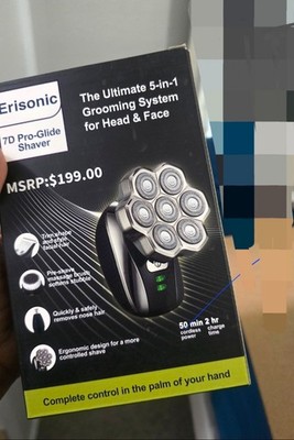 Erisonic 7D Pro-Glide Shaver 5-in-1 Head Face Grooming System MSRP $199 - New