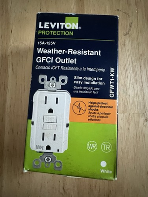 #ad #ad Leviton Protection Weather Resistant Outlet 15A 125V GFWT1 KW GFCI New $12.00