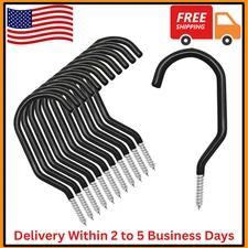 12PCS Heavy Duty Bike Storage Hooks Bicycle Wall Mounted Hooks Large Screw Hooks