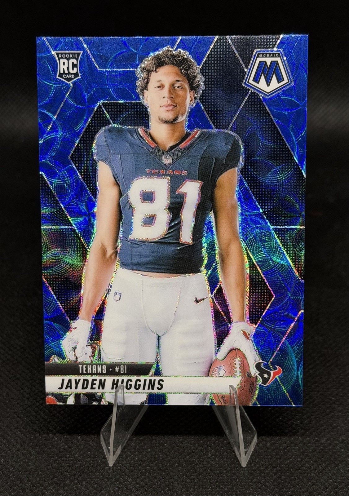 2025 Panini Mosaic Blue Scope #286 Jayden Higgins VAR Houston Texans RC SP