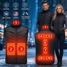 Light Portable Heated Gilet, Unisex USB Thermal Winter Outdoor Warm Vest