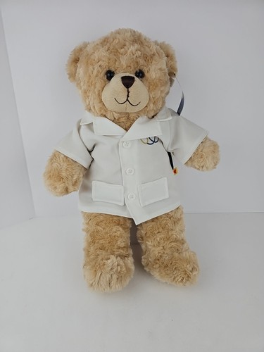 Build A Bear Doctor Plüsch mit medizinischer weißer Jacke selten mit Etikett weich bezaubernd