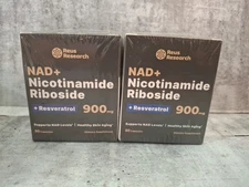 Lot of 2 NAD+ Nicotinamide Riboside 900mg with Resveratrol 80 Capsules