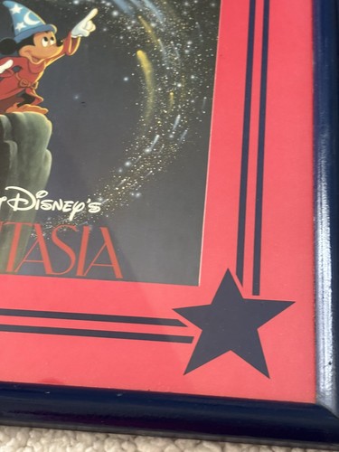 Vintage Walt Disney 1986 Fantasia Sorcerer Mickey Mouse Promotional Poster Frame - Picture 3 of 7